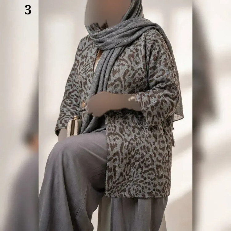 پالتو پلنگی فوتر فری سایز زنانه کد 2994 قد 75