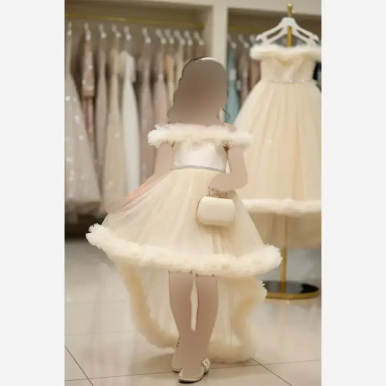 لباس پرنسسی دخترانه سایزبندی 4 تا 12 سال تور صورتی بنفش نباتی آبی فنر دار