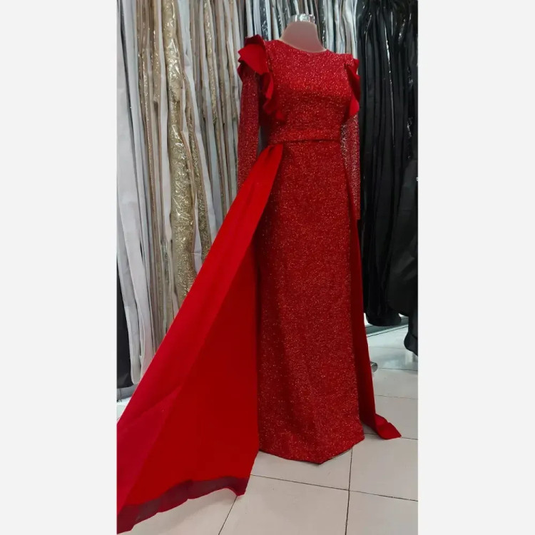 پیراهن ماکسی دو دامنه مینا شاین و ساتن زارا قد 155 سایزبندی 38 تا 48