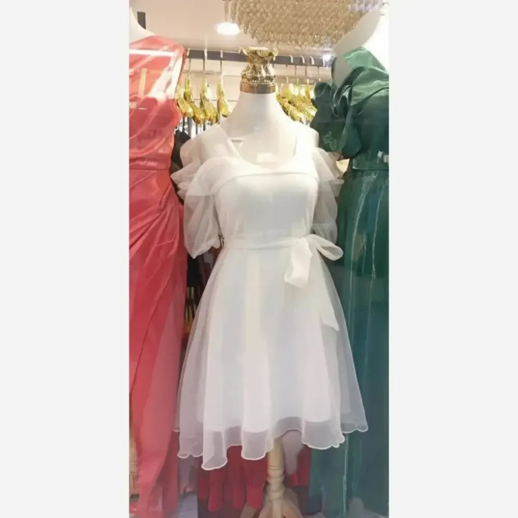 مانتو زنانه حریر بیده هانا سفید قد 100 سایز 44