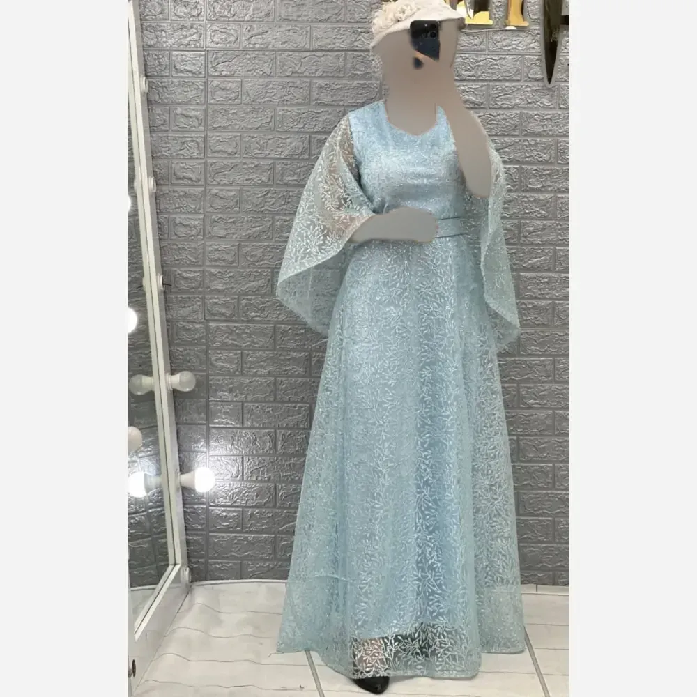 مانتو بلند زنانه مدل فرشته شاین قد 150 سایزبزرگ رنگ کرم طلایی اسمانی گلبهی