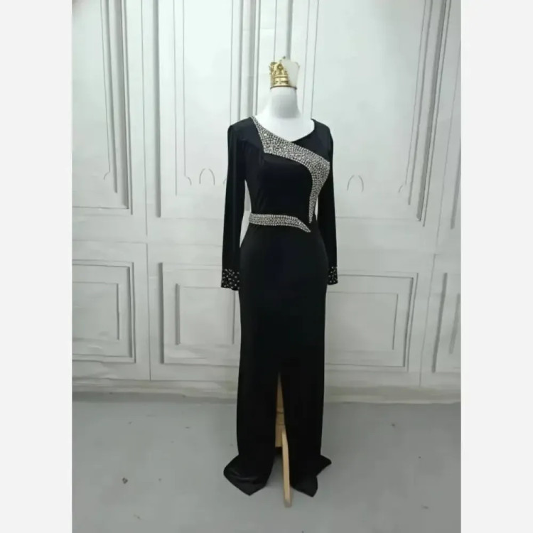 سارینا مخمل قد 150 مشکی سبز سایز 44 تا 54