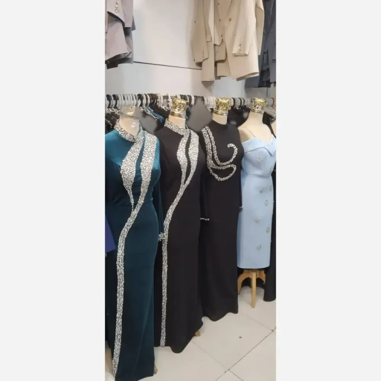 مانتو مخمل مشکی نیوشا قد 150 سایزبندی کامل