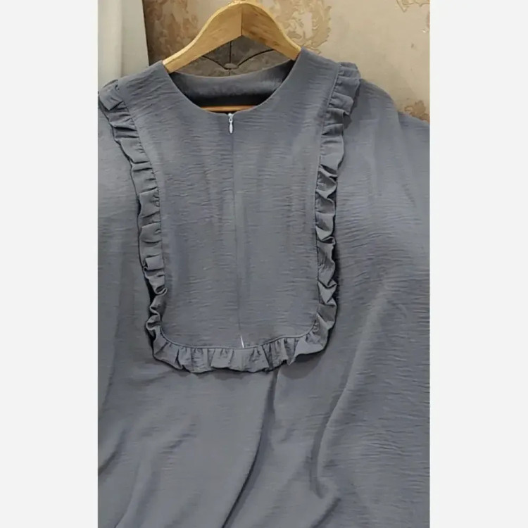 عبا طرح سحر ابروبادی قد 135 زیپ مخفی بند تنظیم سایز فیری طوسی سبز مشکی نسکافه ای