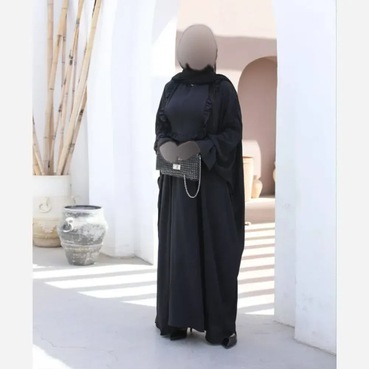 عبا طرح سحر ابروبادی قد 135 زیپ مخفی بند تنظیم سایز فیری طوسی سبز مشکی نسکافه ای