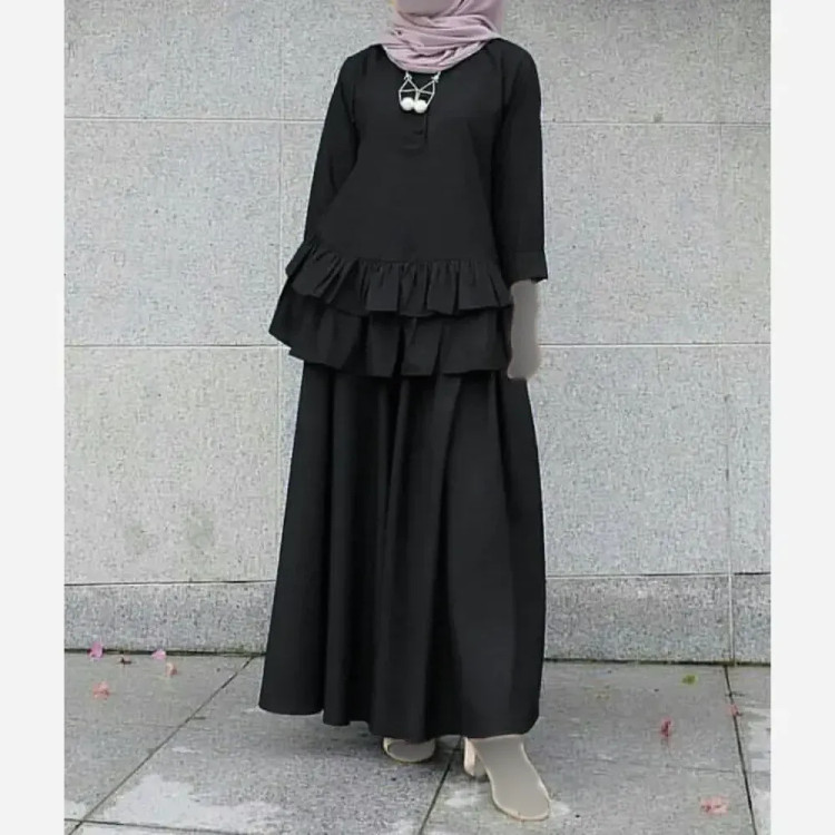 دوتیکه کرسپو طرح سروناز زنانه سایز فری (38-48) سبز مشکی سورمه ای