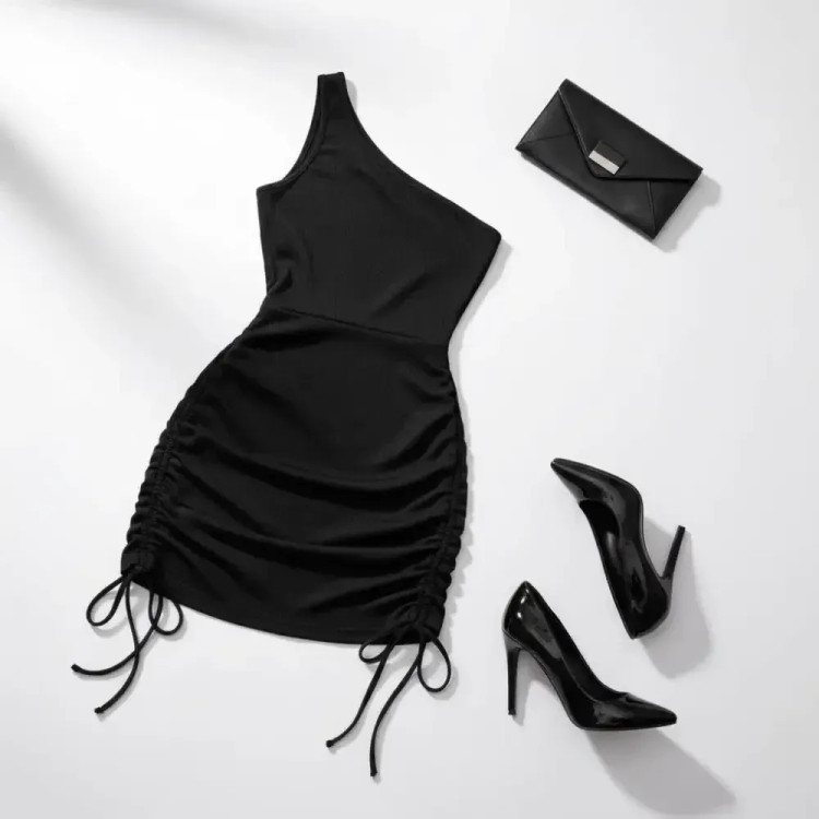 تونیک مجلسی زنانه بغل گتر مدل رومی فری سایز فانریپ کبریتی مشکی