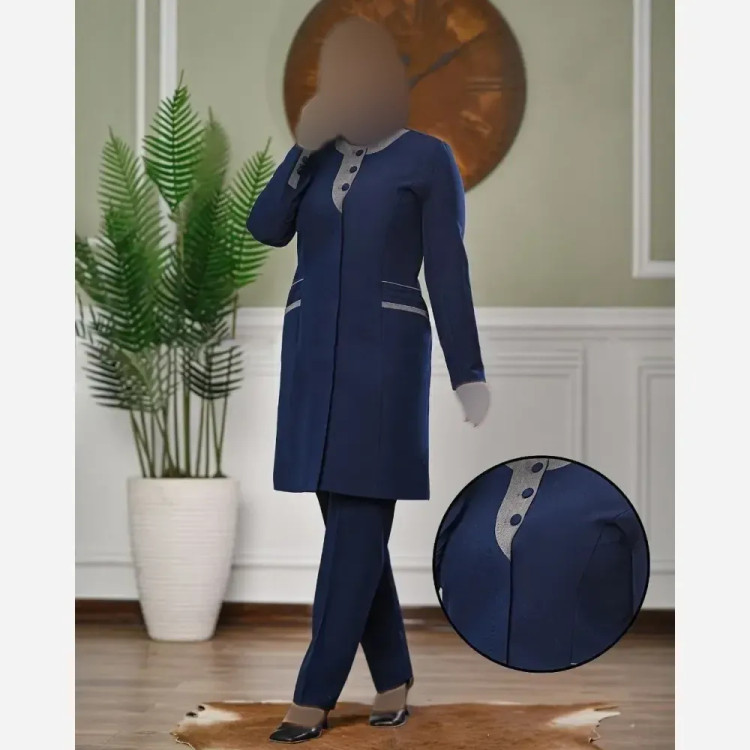 ست مانتو و شلوار اداری مریلا فری سایز مکانیک پرشین پرومکس