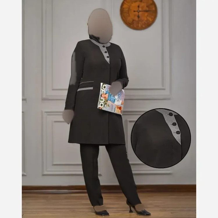 ست مانتو و شلوار اداری مریلا فری سایز مکانیک پرشین پرومکس