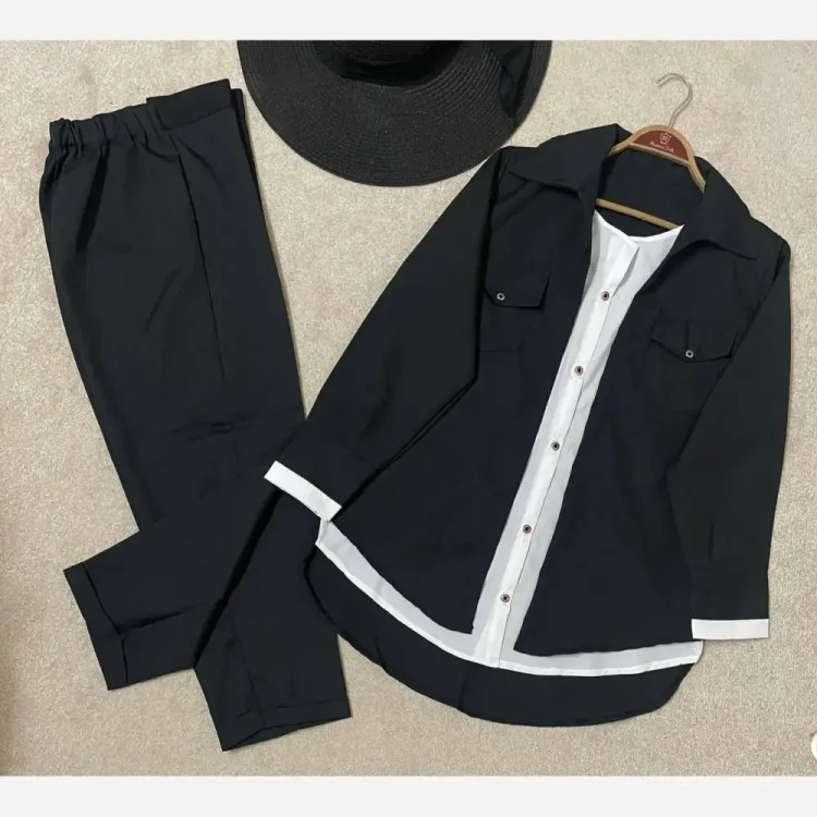 ست مانتو و شلوار سبا فری سایز از 36 تا 46 جنس مکانیک پرومکس اعلا