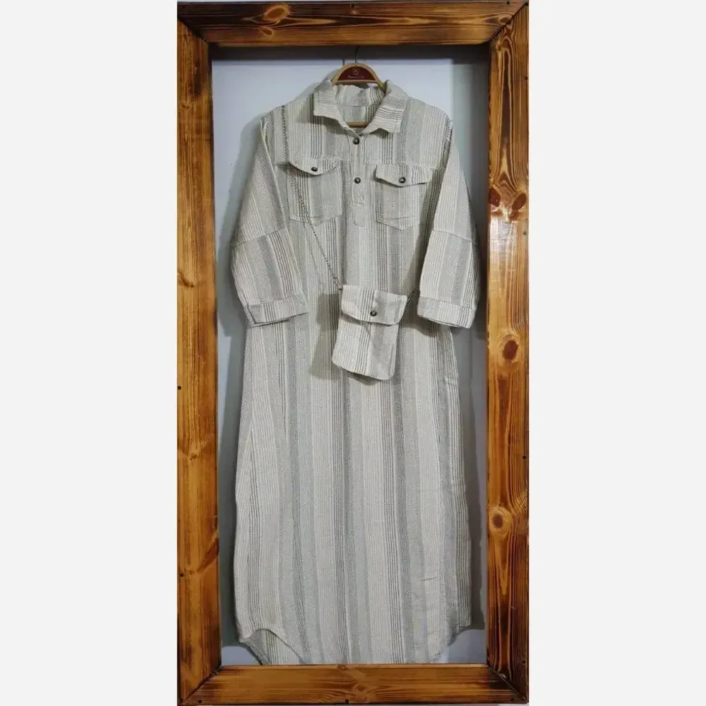 ست کفتان دیپلمات زنانه لینن کنفی فری سایز با کیف