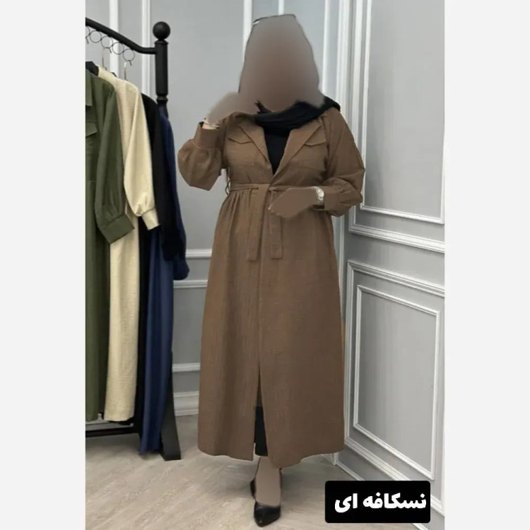 مانتو بلند الکساندر شانتون کمربند دار جیب کاربردی فری تا 46