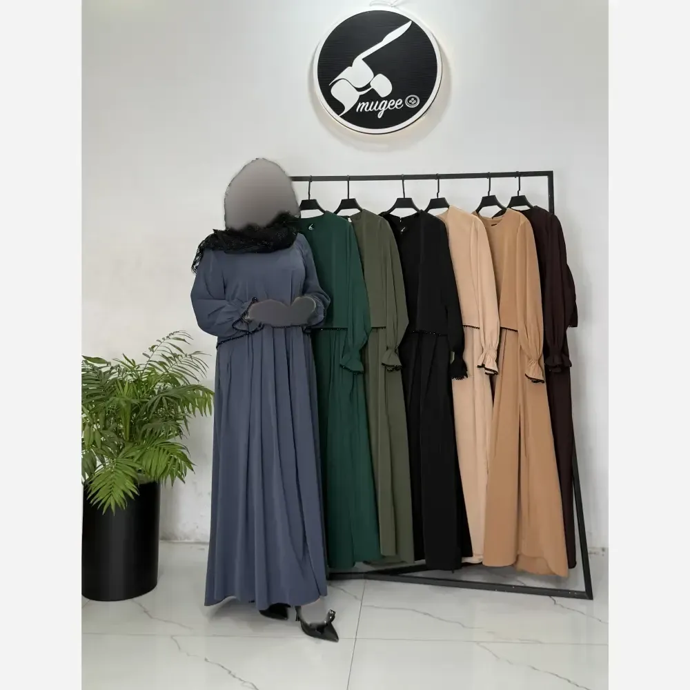 طرح دو تکه پریا کرپ الیزه فری سایز مناسب 38 تا 50 زیپ شیردهی سنگ دوزی شده