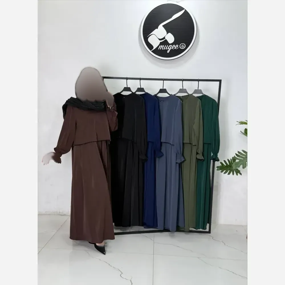 طرح دو تکه پریا کرپ الیزه فری سایز مناسب 38 تا 50 زیپ شیردهی سنگ دوزی شده