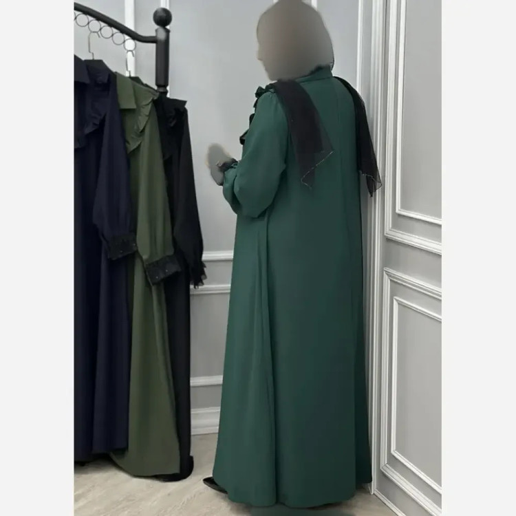 عبا الیزه طرح طهورا زنانه فری سایز مناسب 38 تا 50 قد 140 گیپوردوزی شده مناسب شیردهی بارداری