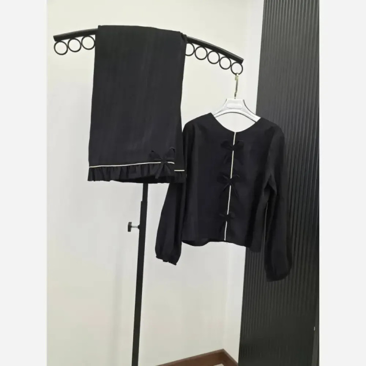 ست دامن و بلوز زارا مشکی مراکشی سایزبزرگ کمرکش مغزی طلایی