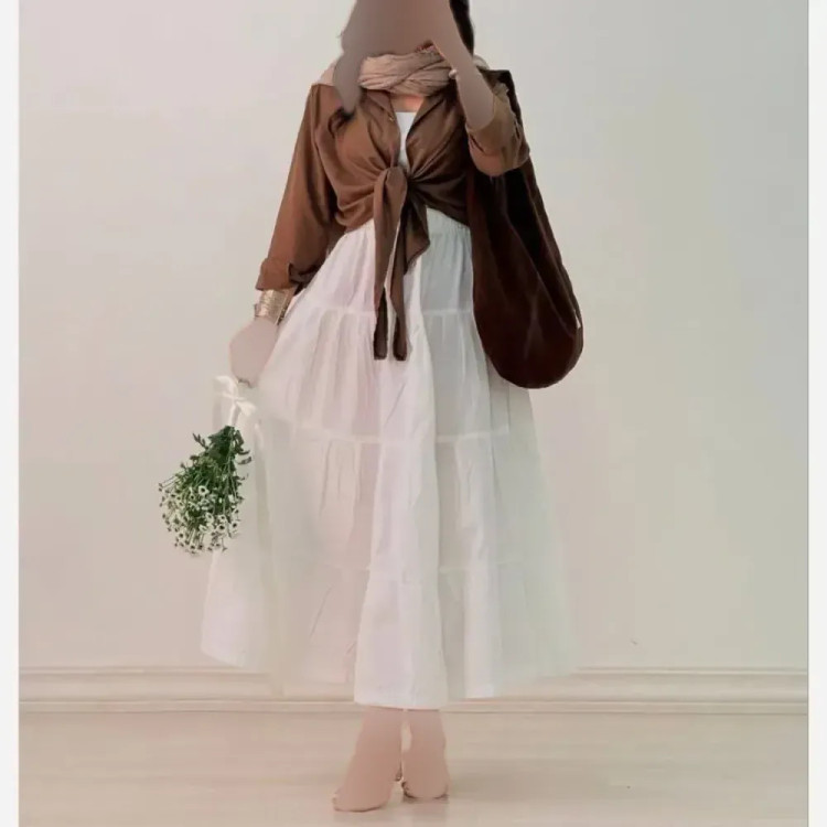 دامن ساحل فری سایز الیاف لینن قد 99 دور کمر تا 142 در رنگبندی متنوع