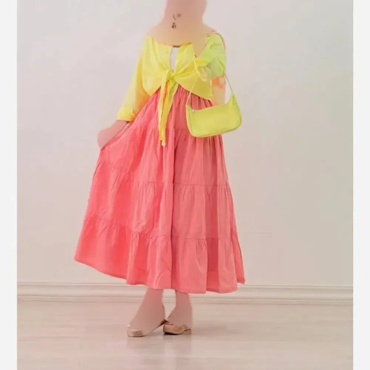 دامن ساحل فری سایز الیاف لینن قد 99 دور کمر تا 142 در رنگبندی متنوع