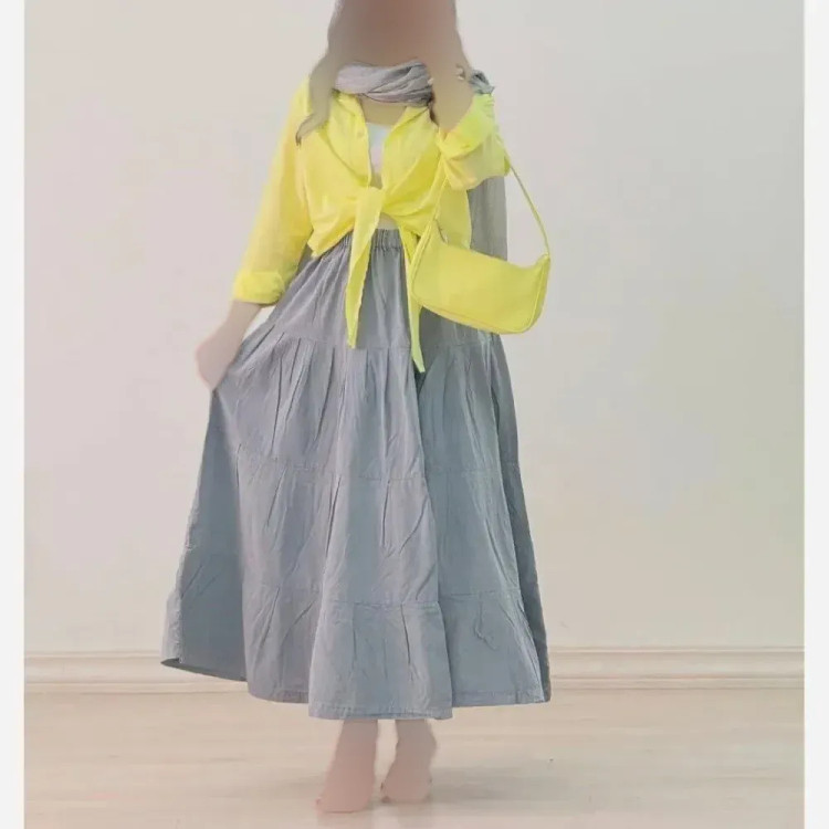 دامن ساحل فری سایز الیاف لینن قد 99 دور کمر تا 142 در رنگبندی متنوع