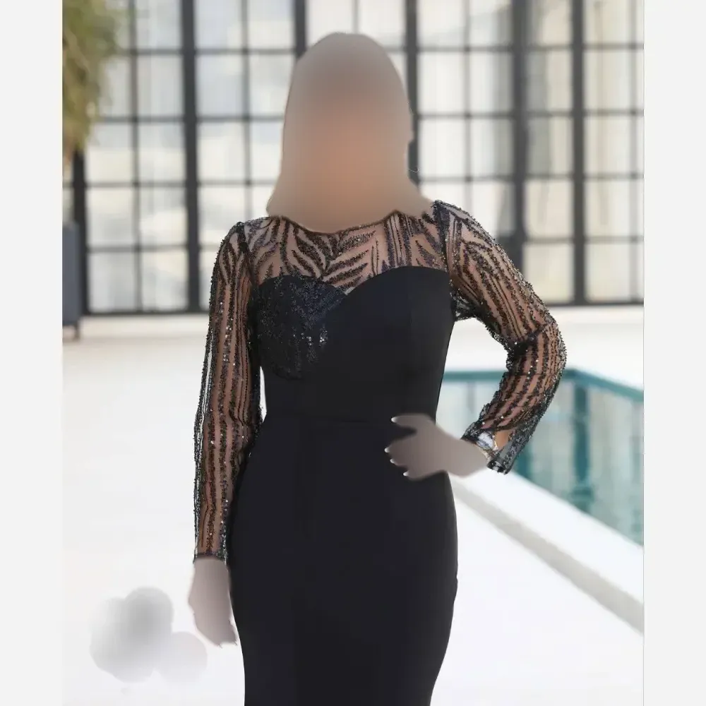 پیراهن ماکسی مدل ژرفا زنانه سایزبندی 36 تا 48 پارچه ملیله و پولک مشکی قد 155