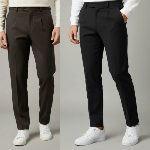 شلوار مام مردانه جنس مازراتی دبل توییست A++ رنگ مشکی و شکلاتی سایز L XL XXL XXXL