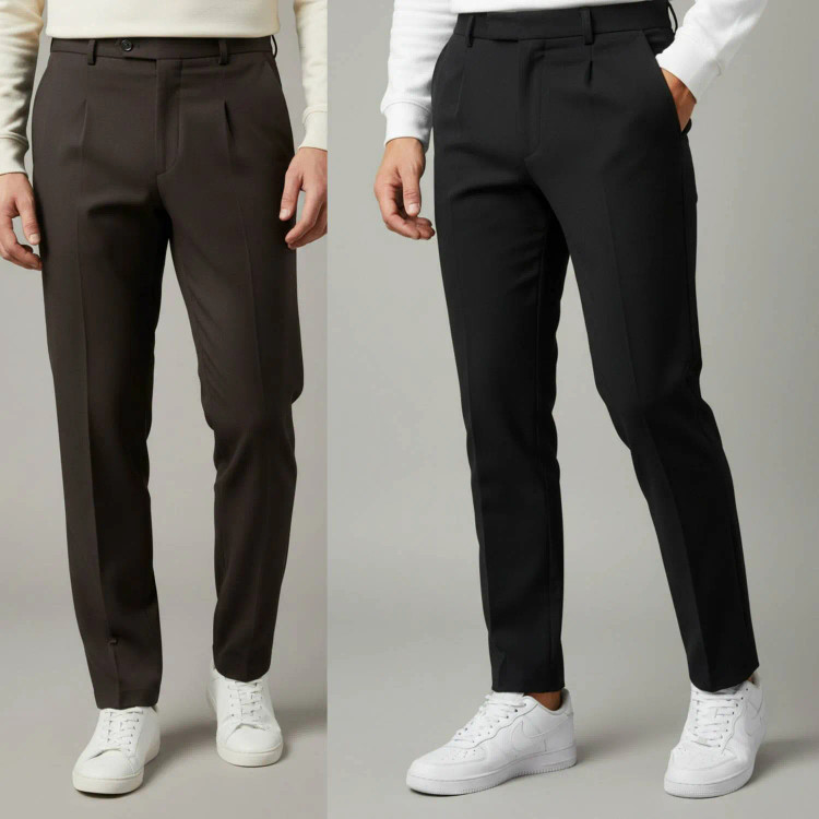 شلوار مام مردانه جنس مازراتی دبل توییست A++ رنگ مشکی و شکلاتی سایز L XL XXL XXXL
