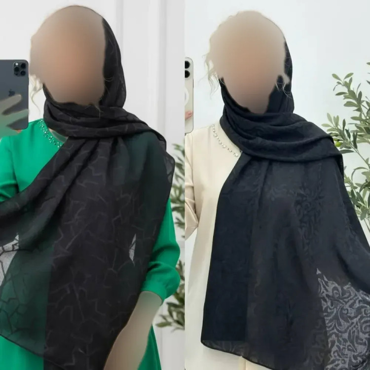شال مهتاب ژاکارد دورو ترک ابعاد 195×65 رنگ بندی پیچ، برگ، هندسی سایز فری