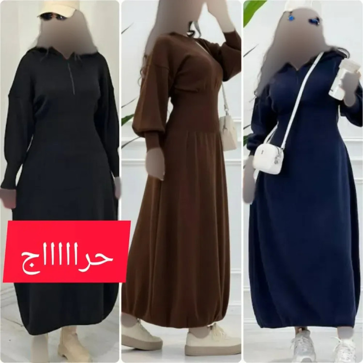 پیراهن بافت اکریل ظریف ساعت شنی زنانه فری سایز 36-46 با کلاه و استین فینگر
