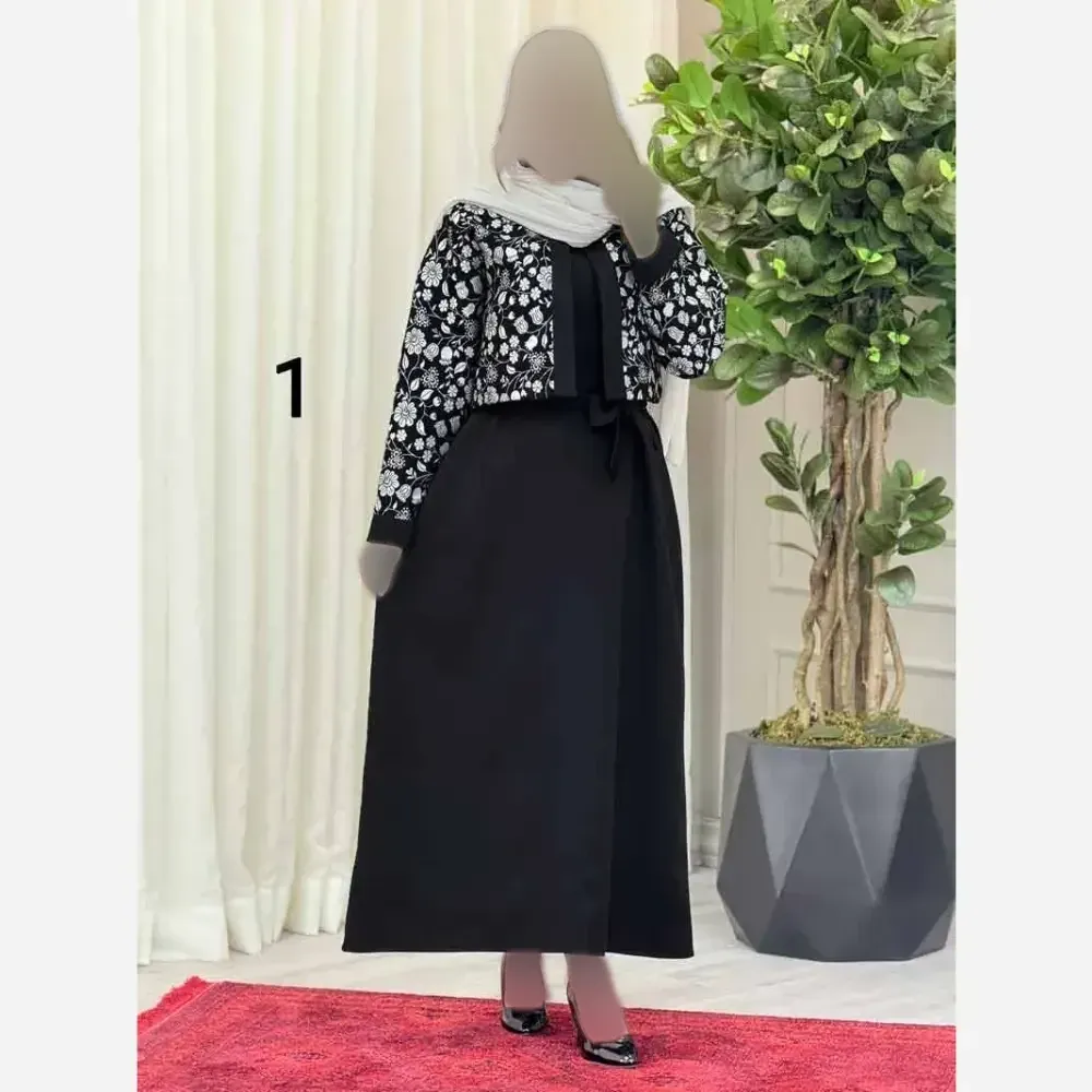 ست سارافون کرپ شنی و رویه تافته کژال فری سایز 36-46 بهاری