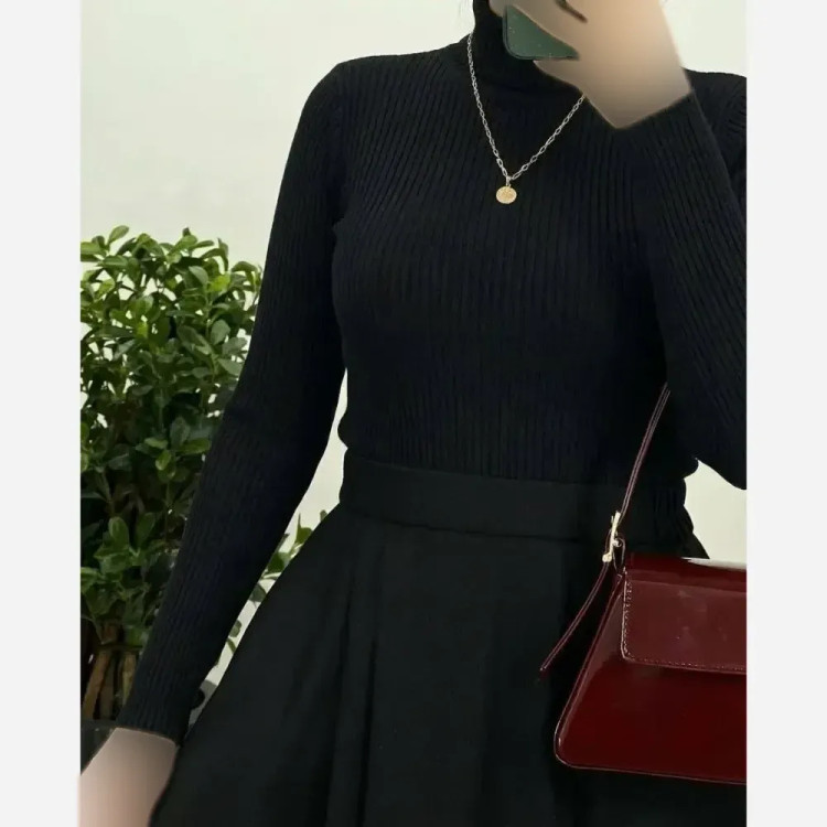 بادی یقه گرد ابریشم فانریپ کش مشکی زرشکی سایز 38 تا 44
