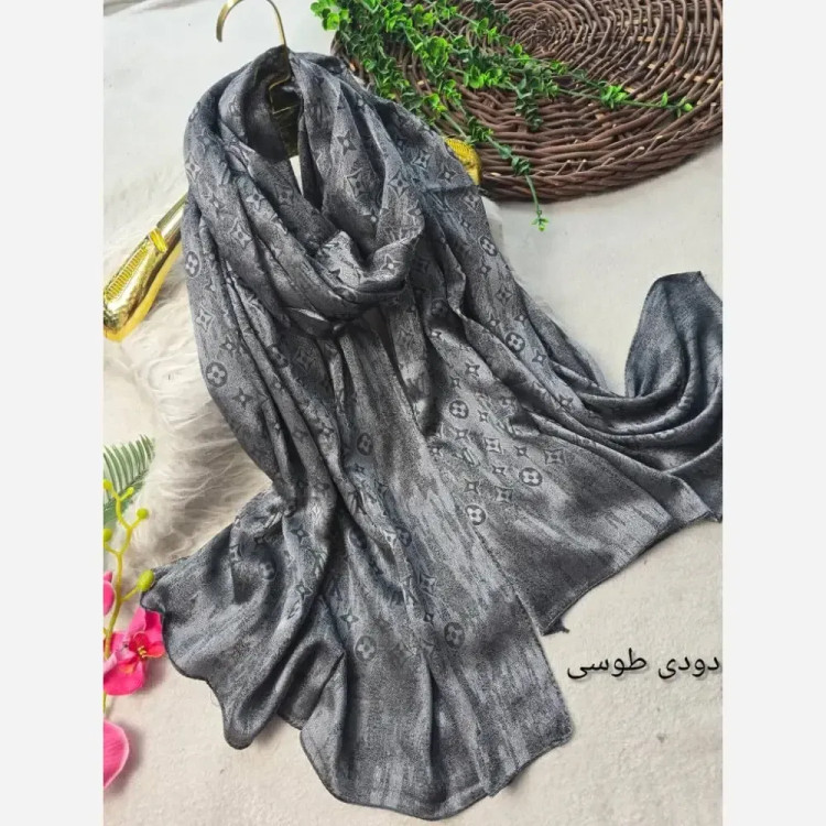 شال طلاکوب ژاکارد پتینه دورو ابعاد 65×178 فری سایز