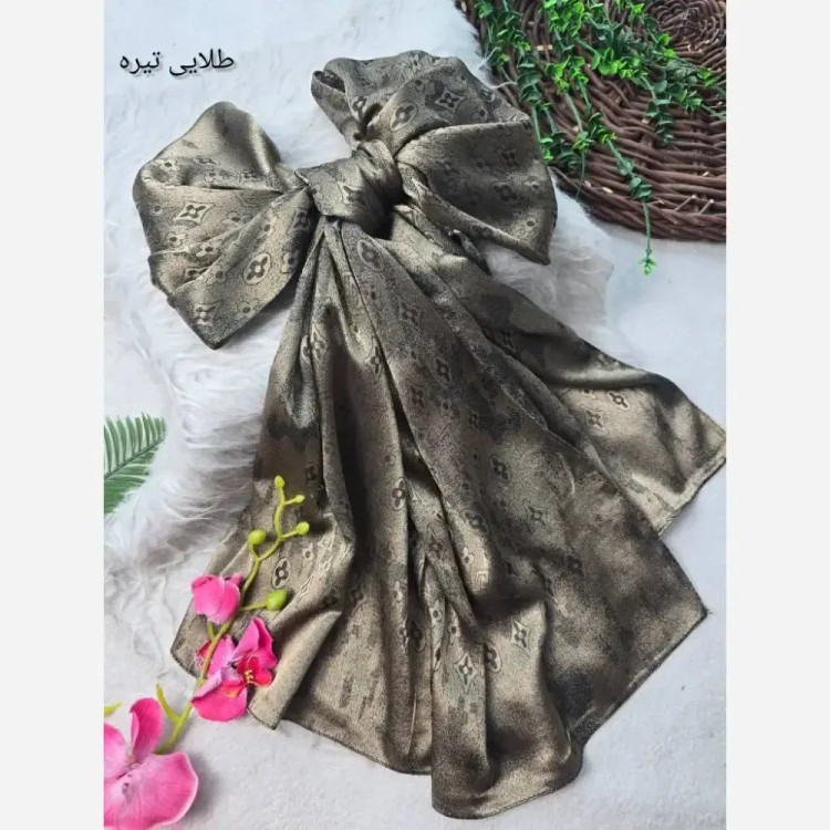 شال طلاکوب ژاکارد پتینه دورو ابعاد 65×178 فری سایز