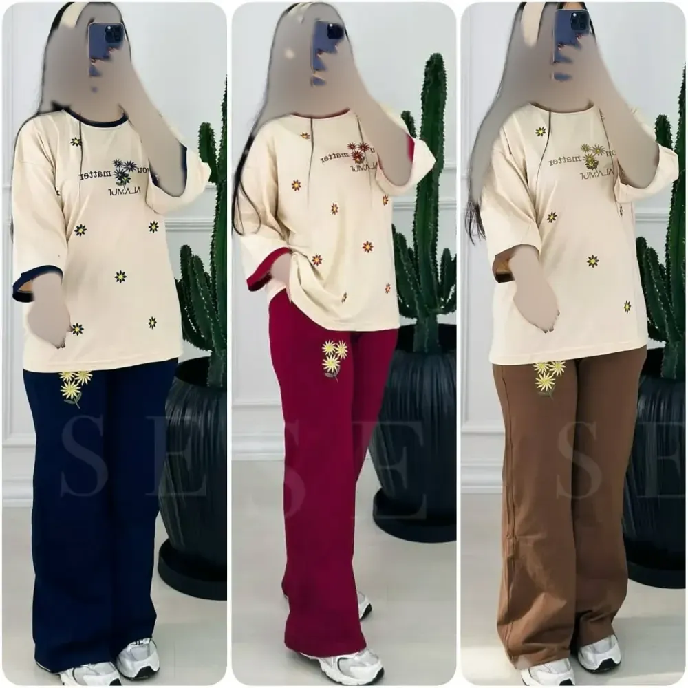 تیشرت و شلوار پردیس پنبه لاکرا فری سایز 38 تا 46 رنگ بندی متنوع