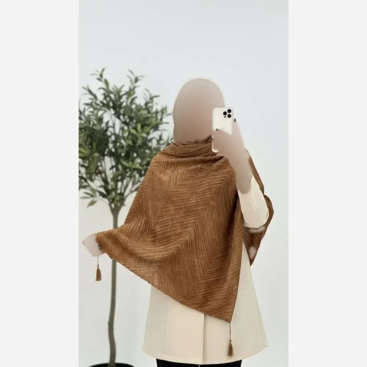شال طیفی حریر ژاکارد پلیسه ابعاد 51*200 فری سایز رنگ بندی متنوع