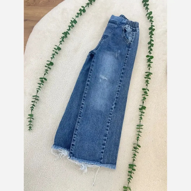 شلوار جین شافل بچه گانه ترک آبی سایز 75