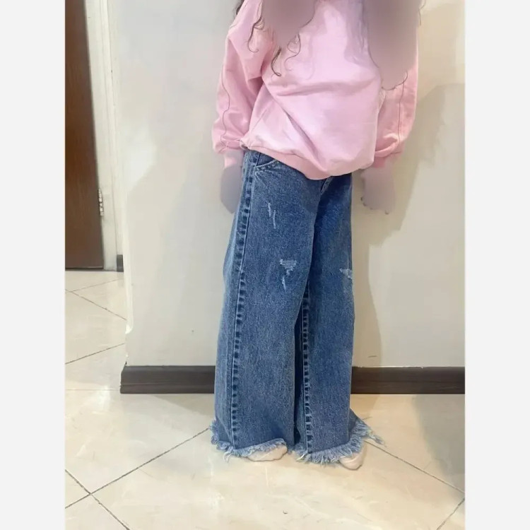 شلوار جین شافل بچه گانه ترک آبی سایز 75
