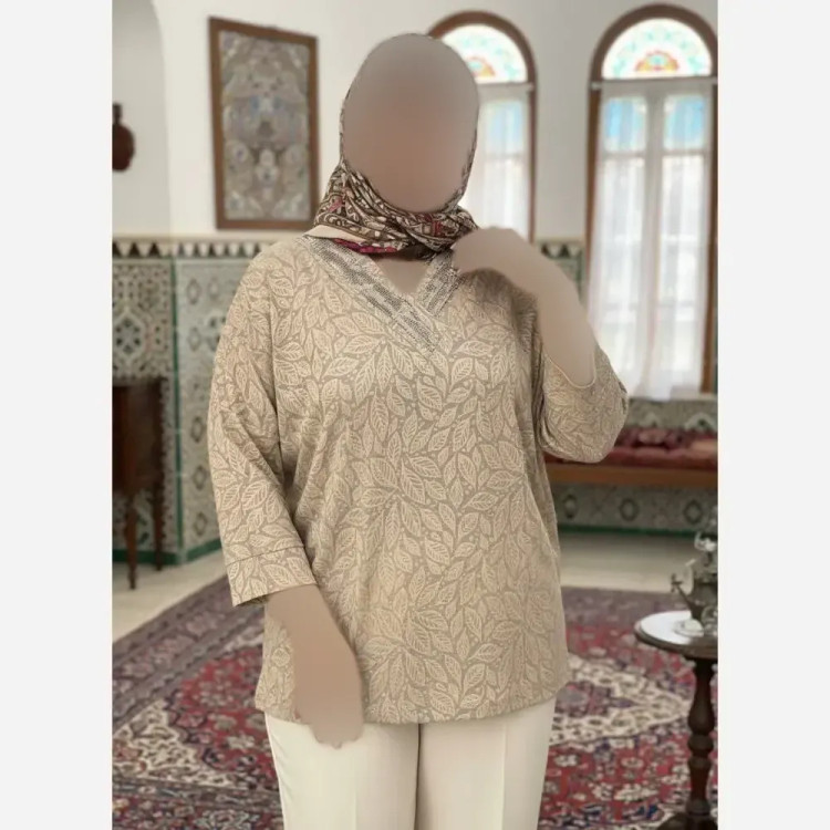 شومیز مجلسی نگین دار کیمانو مدل تابان ژاکارد ویسکوز فری سایز 46 تا 54