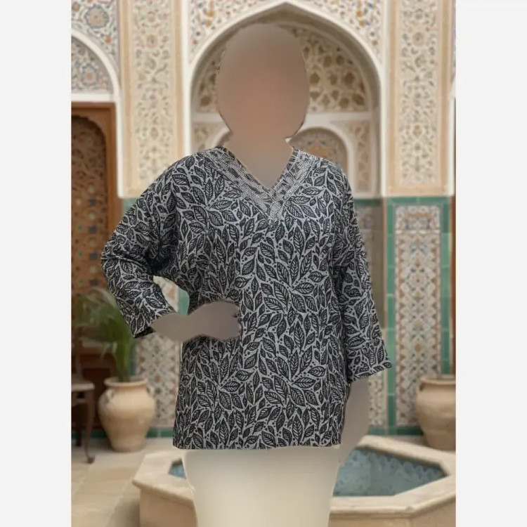 شومیز مجلسی نگین دار کیمانو مدل تابان ژاکارد ویسکوز فری سایز 46 تا 54