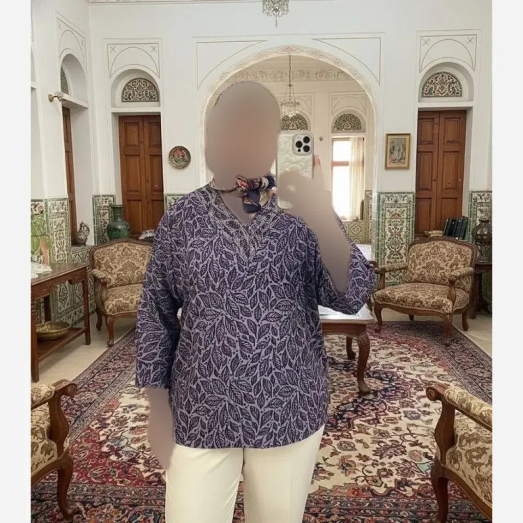 شومیز مجلسی نگین دار کیمانو مدل تابان ژاکارد ویسکوز فری سایز 46 تا 54