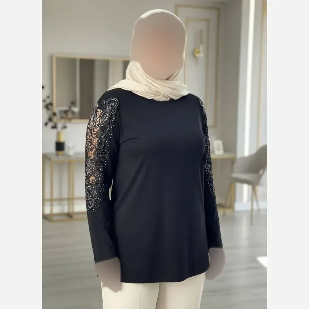شومیز گیپوری نگین دار مدل سوگل ویسکوز فری سایز 38 تا 50