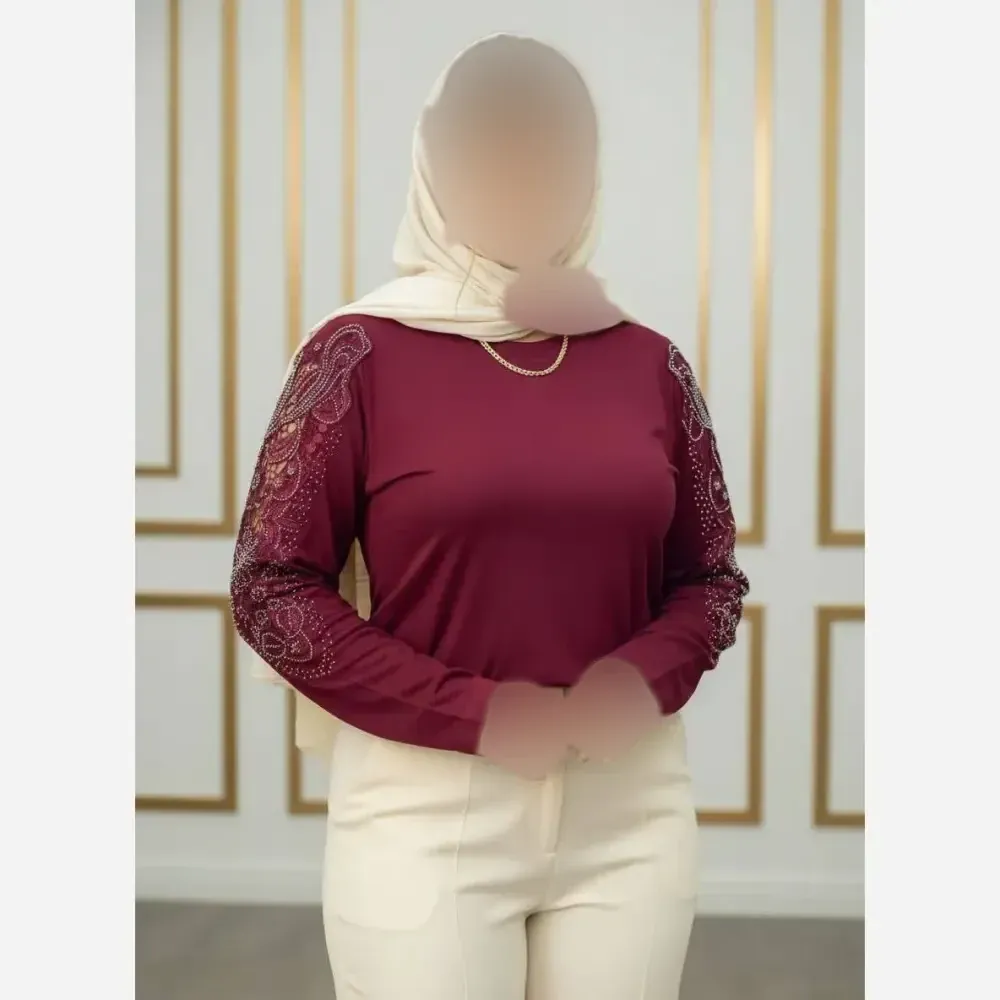 شومیز گیپوری نگین دار مدل سوگل ویسکوز فری سایز 38 تا 50