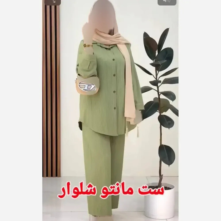 ست شومیز و شلوار سوپر کراش زنانه فری سایز