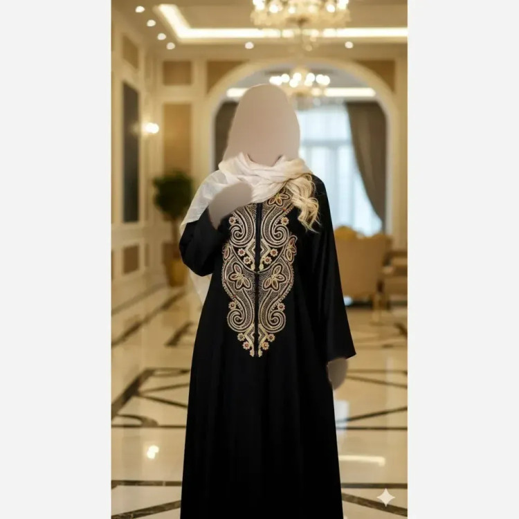 پیراهن ماکسی طلا الیزه درجه یک مشکی قد 136