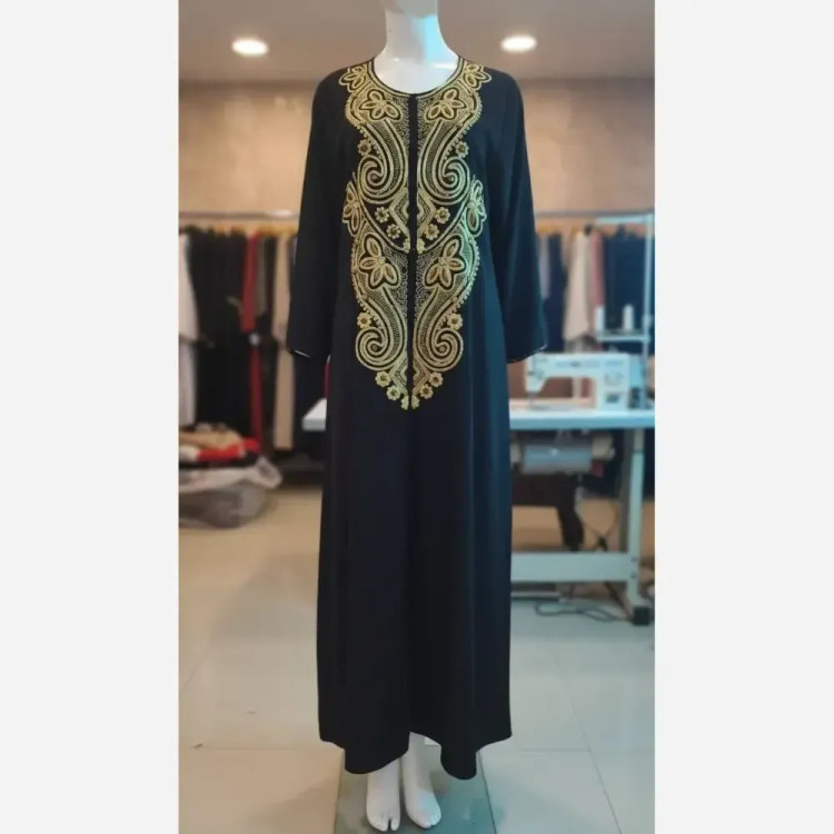 پیراهن ماکسی طلا الیزه درجه یک مشکی قد 136