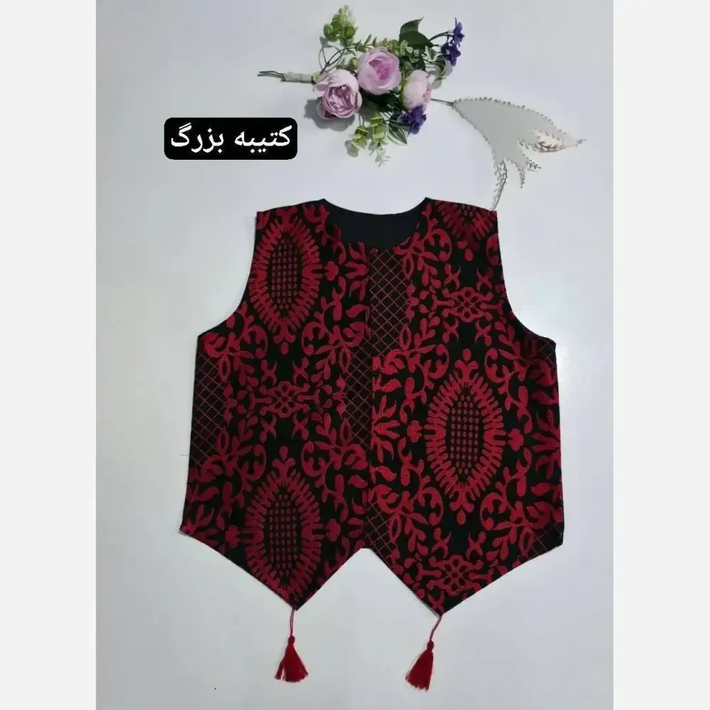 جلیقه تک یلدایی فری سایز 38 تا 48 تافته ضخیم هندی پشت پرشیا