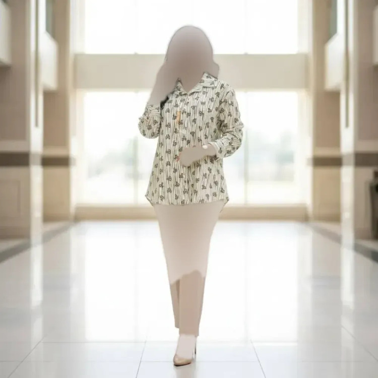شومیز مانتویی پاپیون یزدی درجه یک فری سایز سبز طوسی نسکافه ای