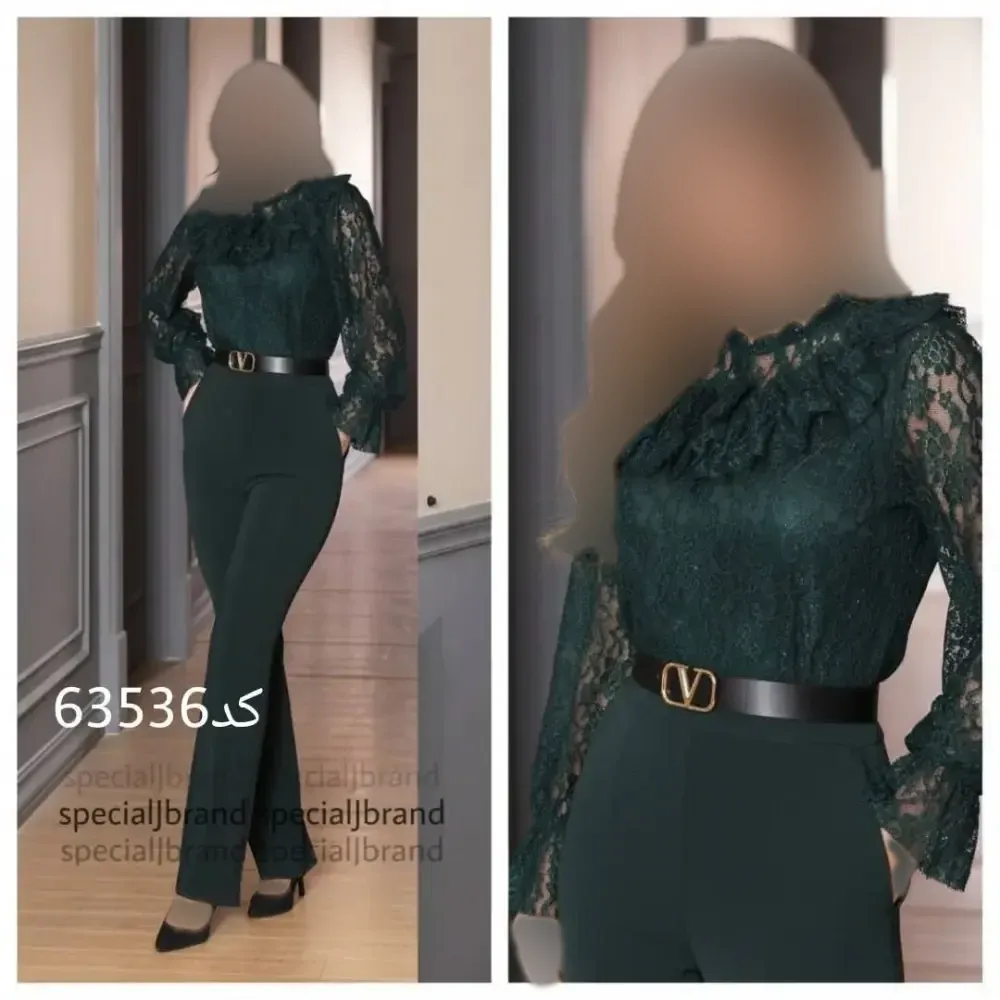 سرهمی مجلسی پارمیس سبز دانتل برجسته و غواصی قد 150 سایز 38-40