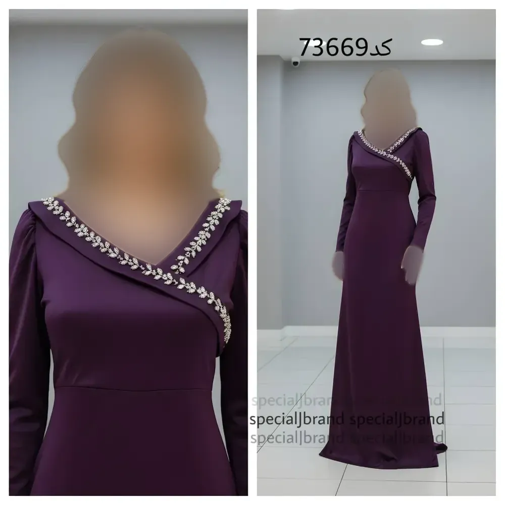 ماکسی مجلسی آیلر سنگ دوزی شده قد 160 پشت زیپ غواصی زنانه