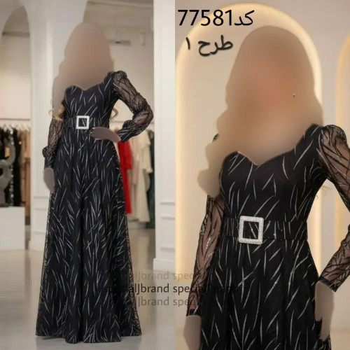 پیراهن مجلسی ماکسی نازنین فلوک کره ای شاین دار قد 155 سایز 40-42