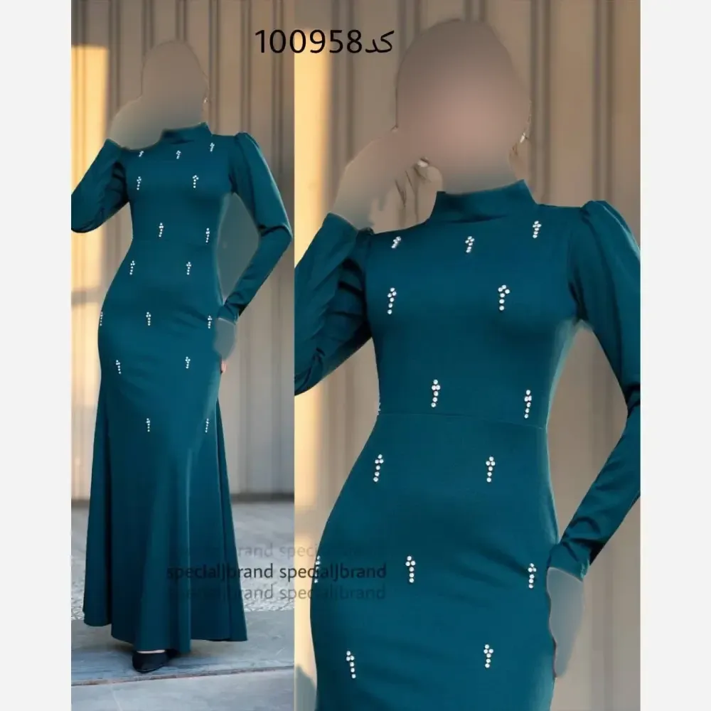 ماکسی مجلسی نشمین دالقیچ قد155 زیپدار زنانه سایزبندی کامل